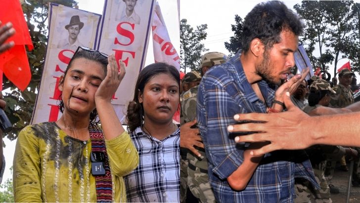 Jharkhand Job Exam Protest: Man Detained After Throwing Ink at AISA Chief Neha Bora